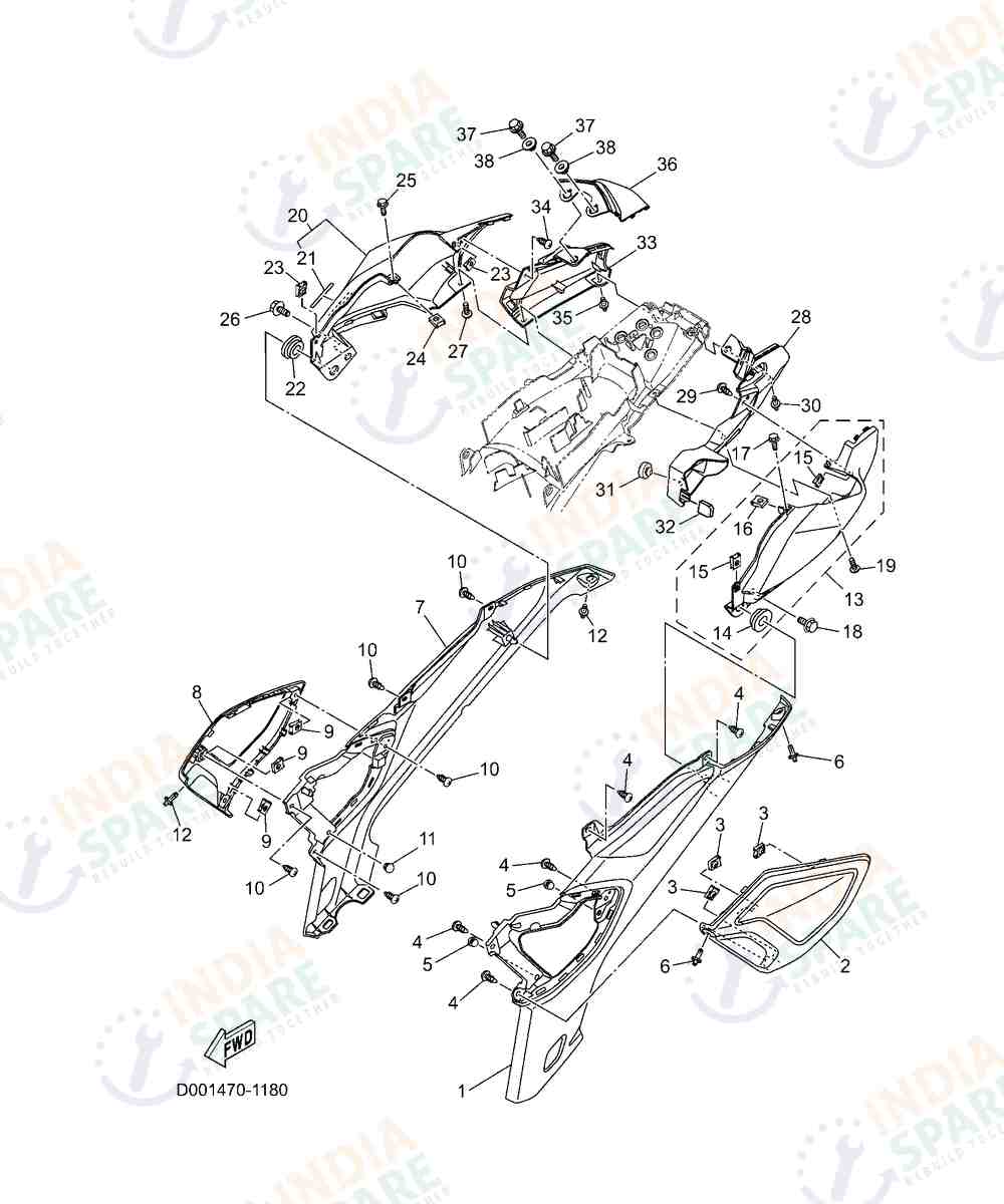 YAMAHA D001 FZ RAVE Series SIDE COVER